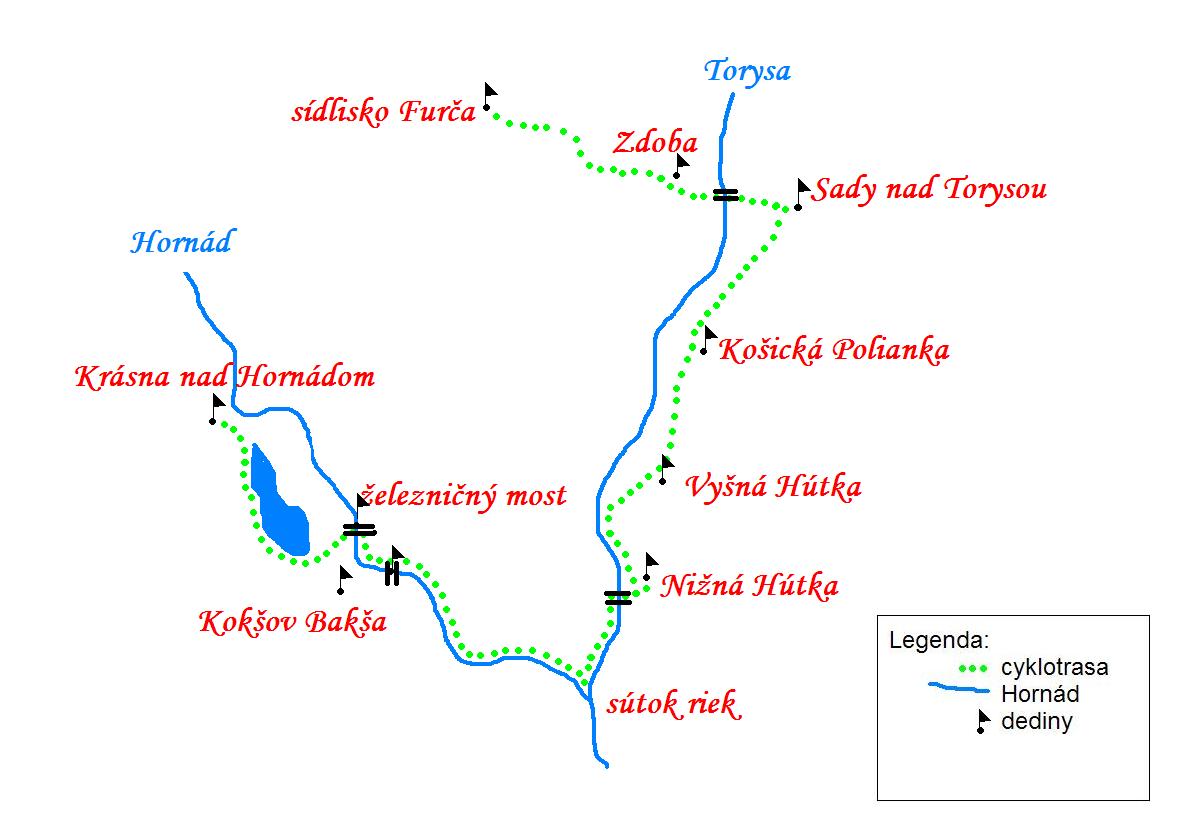 mapa Torysa Hornad